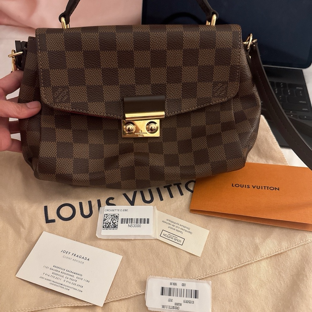 Louis Vuitton Brown Crossbody Bag with Damier Ebene Canvas
